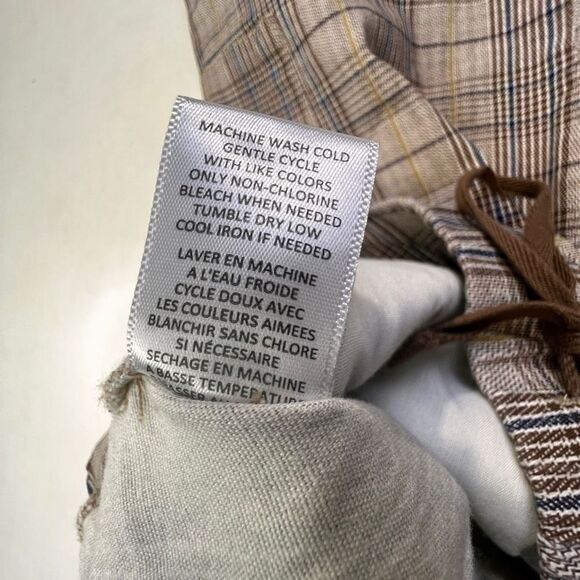 Tinseltown Cargo Pants Women's XL Brown Gray Plaid High Rise Pull-On Drawstring - Picture 10 of 10